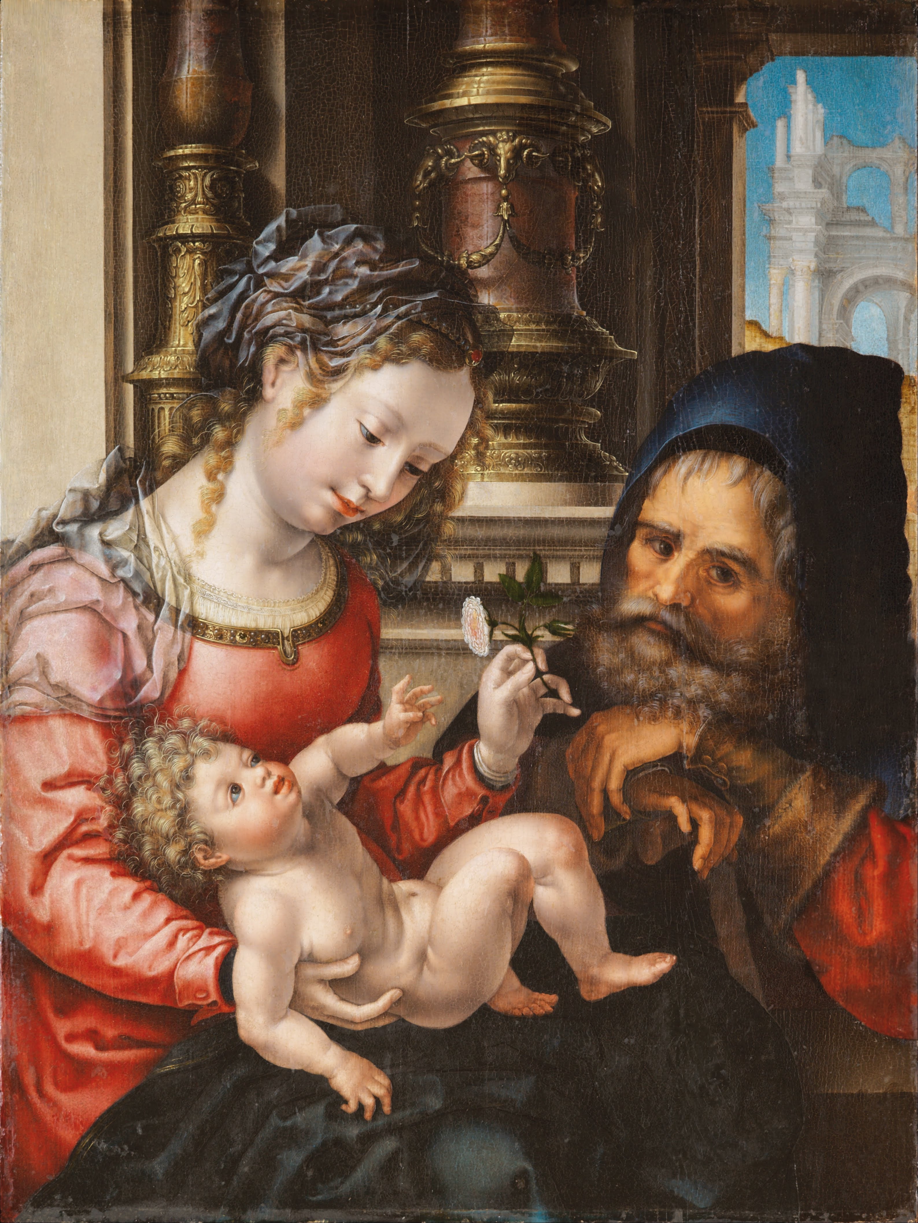 Sainte Famille - Jan Gossaert image 1 copie peinte à la main à l’huile