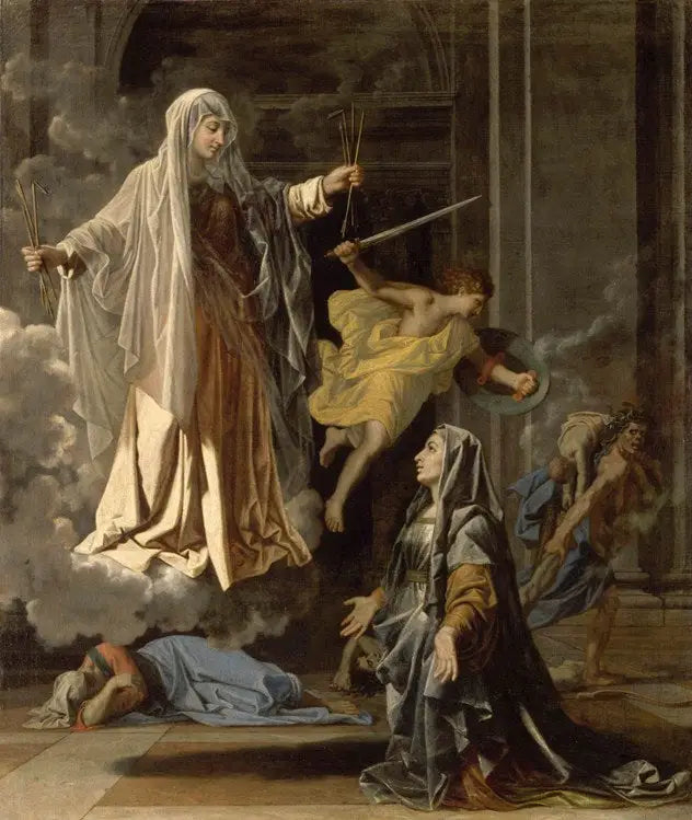 Heilige Franziska von Rom verkündet Rom das Ende der Pest - Nicolas Poussin