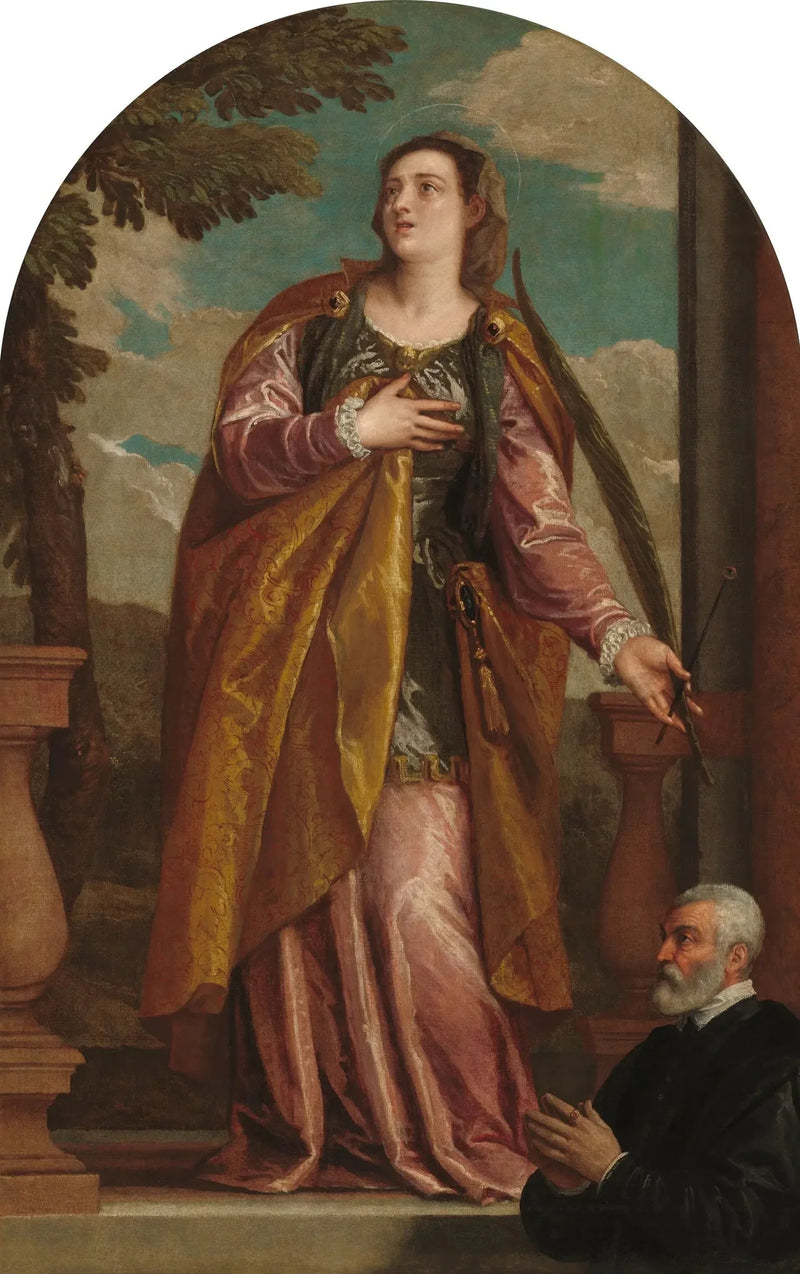 Sainte Lucie und ein Spender - Paul Véronèse