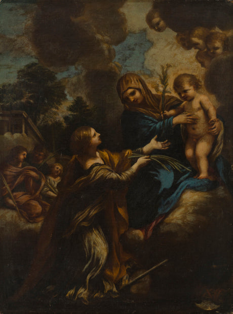 Heilige Maria, das kleine Jesuskind und die heilige Katharina - Pietro da Cortona