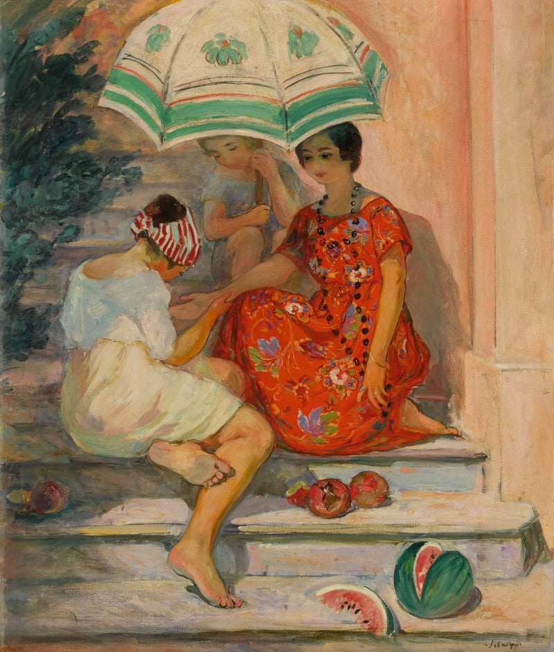 Sainte-Maxime, la diseuse de bonne aventure - Henri Lebasque image 1 tableau peint à l’huile sur toile