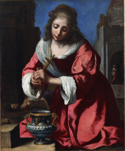 Reproduction du tableau « Sainte Praxède - Johannes Vermeer » par Alpha Reproduction en peinture à l’huile
