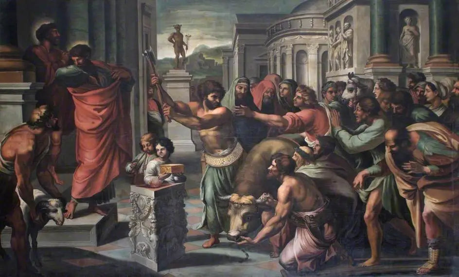 Saints Paul et Barnabé à Lystre - Raphaël Sanzio image 1 copie de tableau peinte à la main