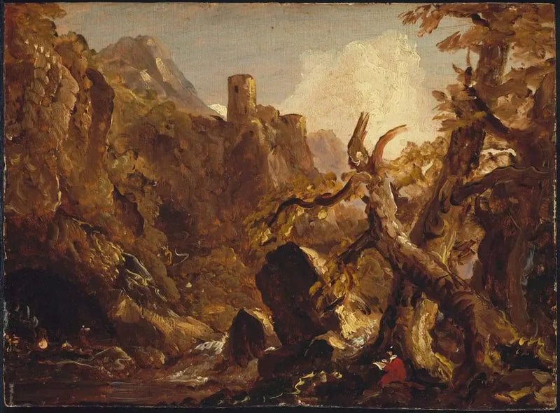 Salvator Rosa zeichnend Banditen - Thomas Cole