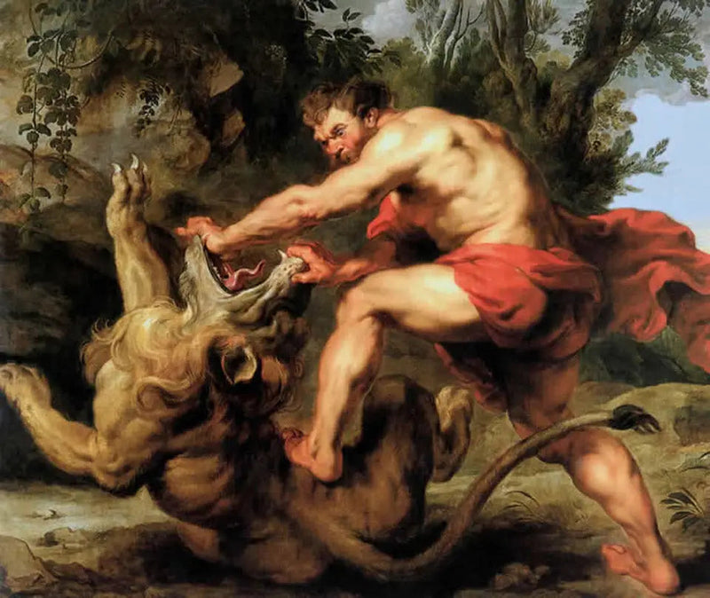 Samson kämpfend gegen den Löwen - Peter Paul Rubens