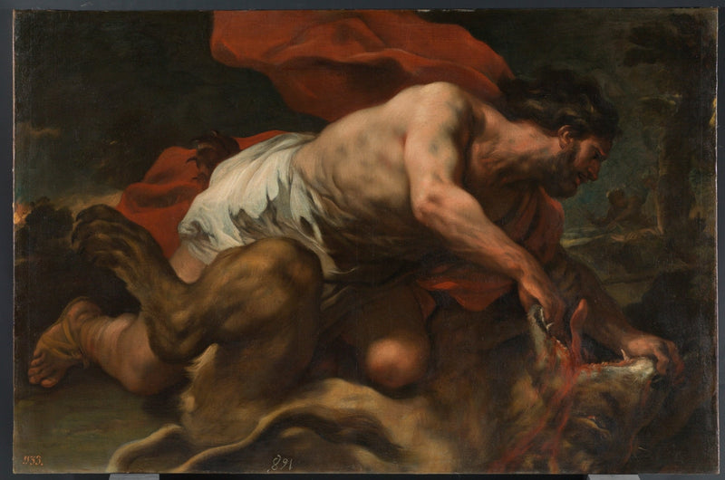 Samson und der Löwe - Luca Giordano