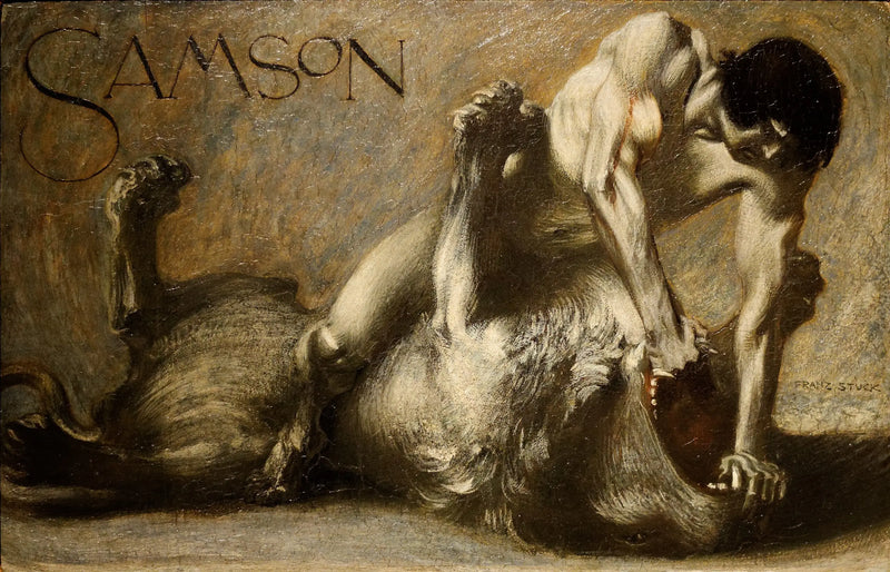 Samson. Der Kampf mit dem Löwen - Franz von Stuck