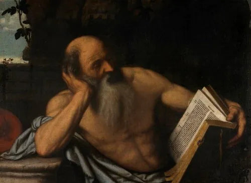 San Girolamo in meditazione (Il Moretto) - Alessandro Bonvicino image 1 reproduction artisanale de tableau