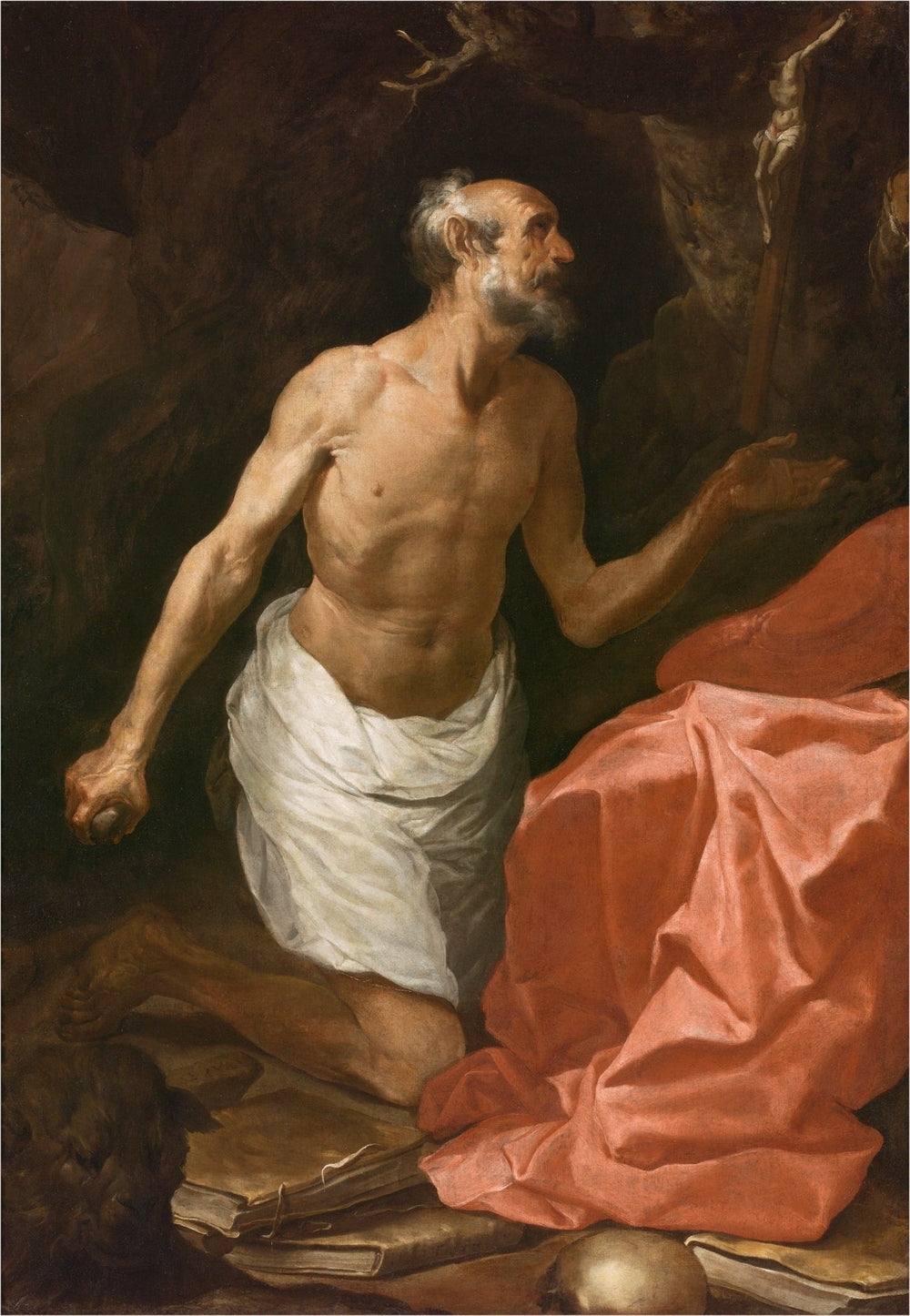 San Jerónimo penitente - Francisco de Herrera le Vieux image 1 copie de tableau peinte à la main