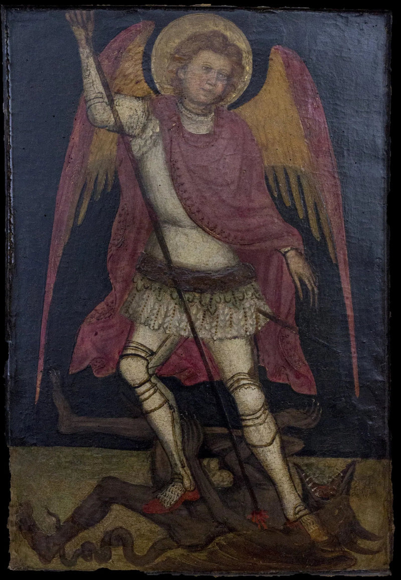 San Michele Arcangelo kämpft gegen Satan - Guariento di Arpo