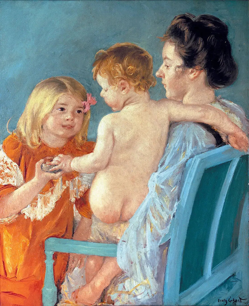 Sara gibt dem Baby ein Spielzeug - Mary Cassatt