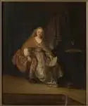 Saskia in einem prächtigen Kleid als Bathseba (allein) mit dem Brief von David - Rembrandt