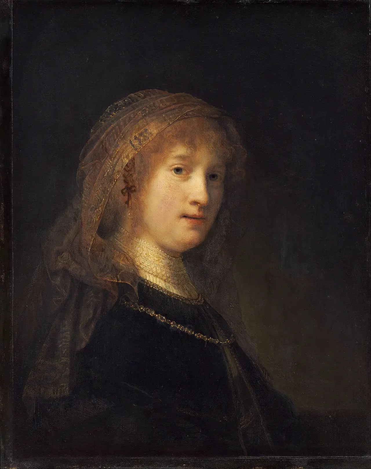 Saskia van Uylenburgh, l'épouse de l'artiste - Rembrandt image 1 reproduction artisanale de tableau