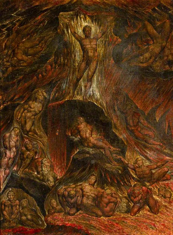Satan ruft seine Legionen (Auszug aus dem „Verlorenen Paradies“ von John Milton) - William Blake