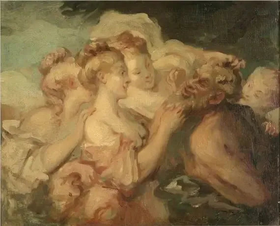 Satyr und Bacchantinnen - Jean-Honoré Fragonard