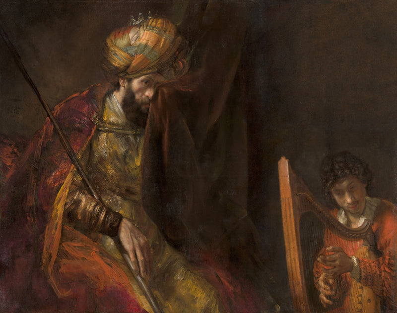 David, der vor Saul Harfe spielt - Rembrandt