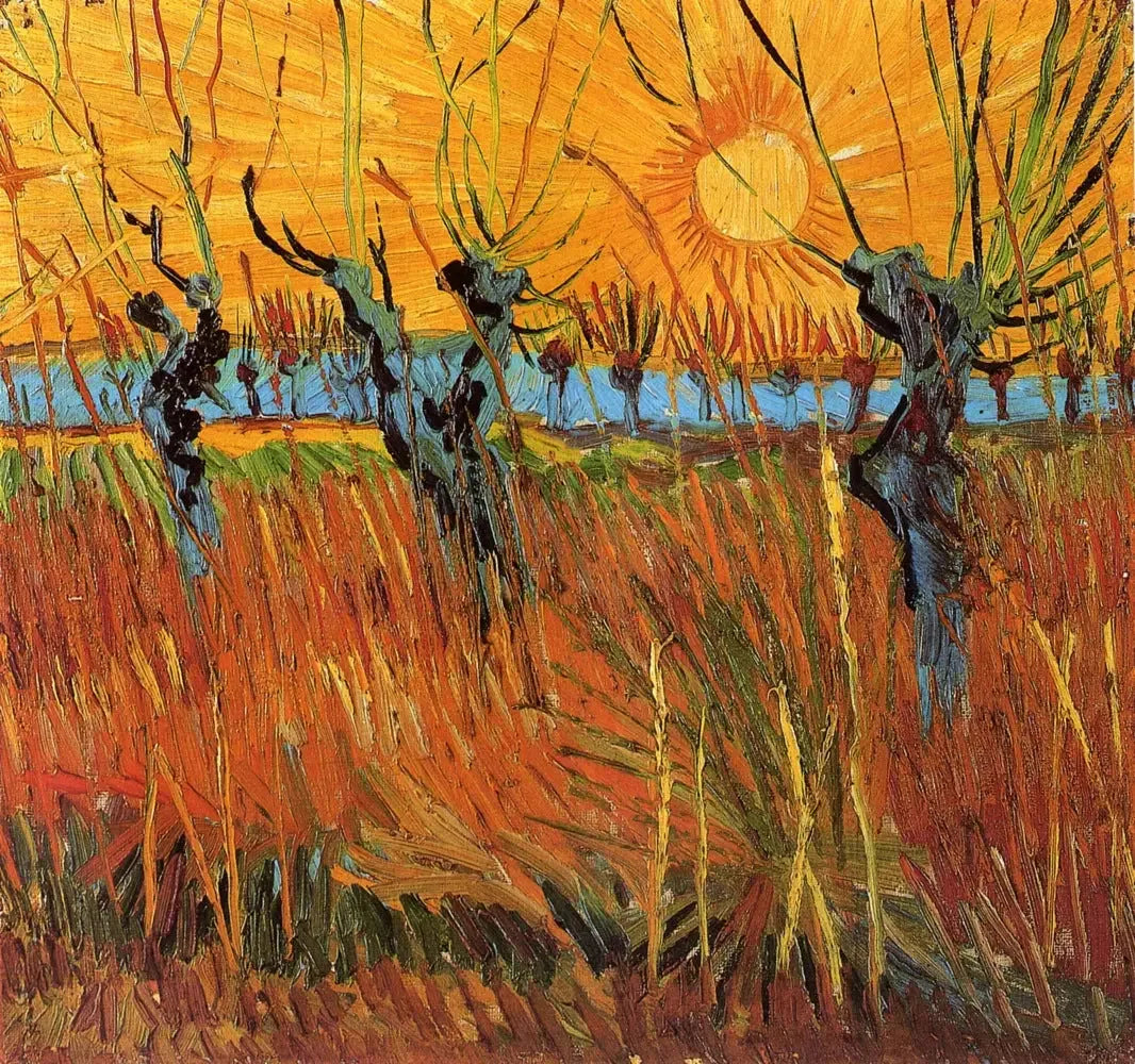 Saules au soleil couchant - Vincent van Gogh image 1 copie de tableau peinte à la main