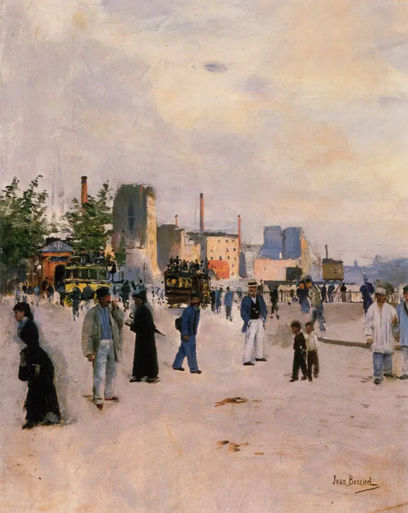 Szene mit Fabrikschornsteinen - Jean Béraud