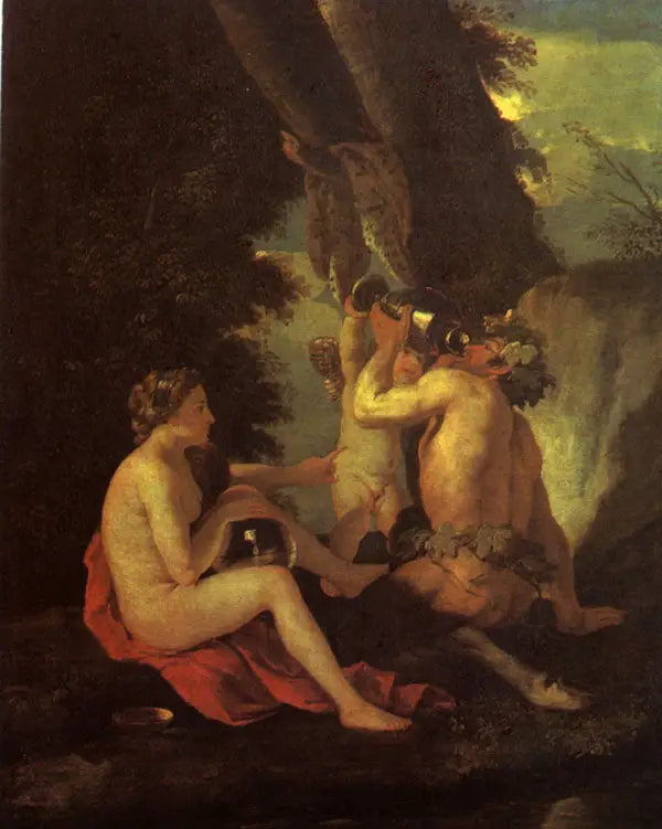 Bacchusszene oder Nymphe und Satyr beim Trinken - Nicolas Poussin