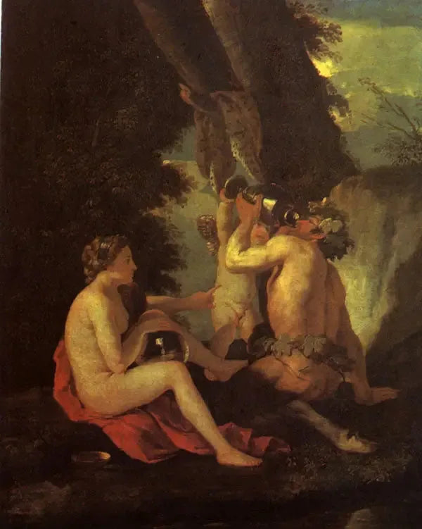 Bacchusszene oder Nymphe und Satyr beim Trinken - Nicolas Poussin