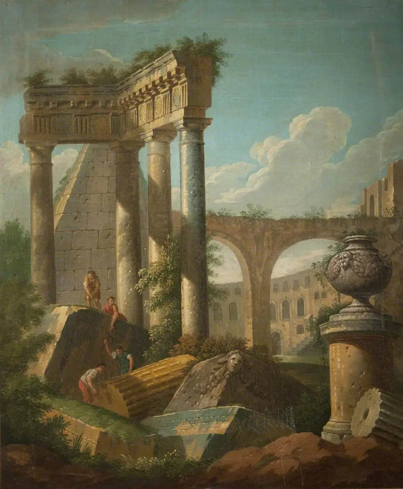Klassische Szene (Tempel in Ruine) - Giovanni Paolo Panini