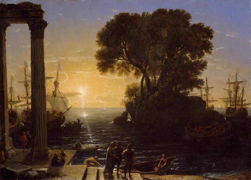 Küstenszene mit der Einschiffung von Saint Paul - Claude Lorrain