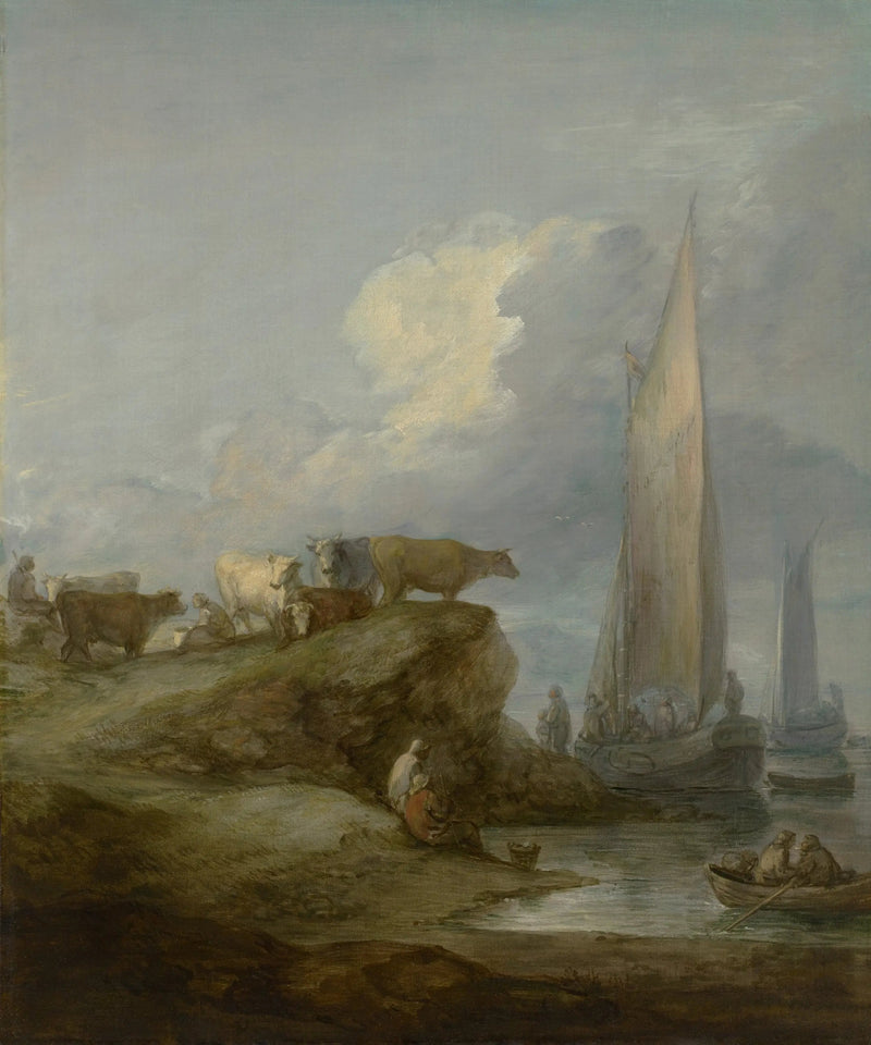 Küstenszene mit Schiffen und Vieh - Thomas Gainsborough