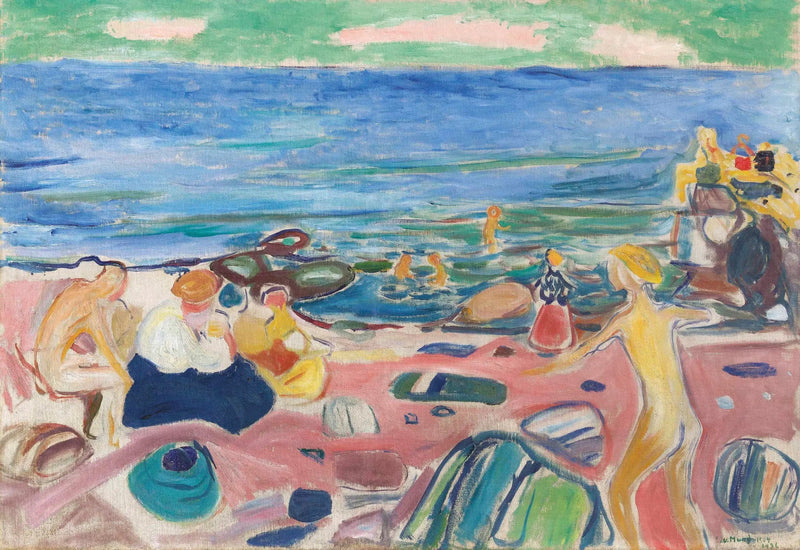 Badesszene in Åsgårdstrand - Edvard Munch