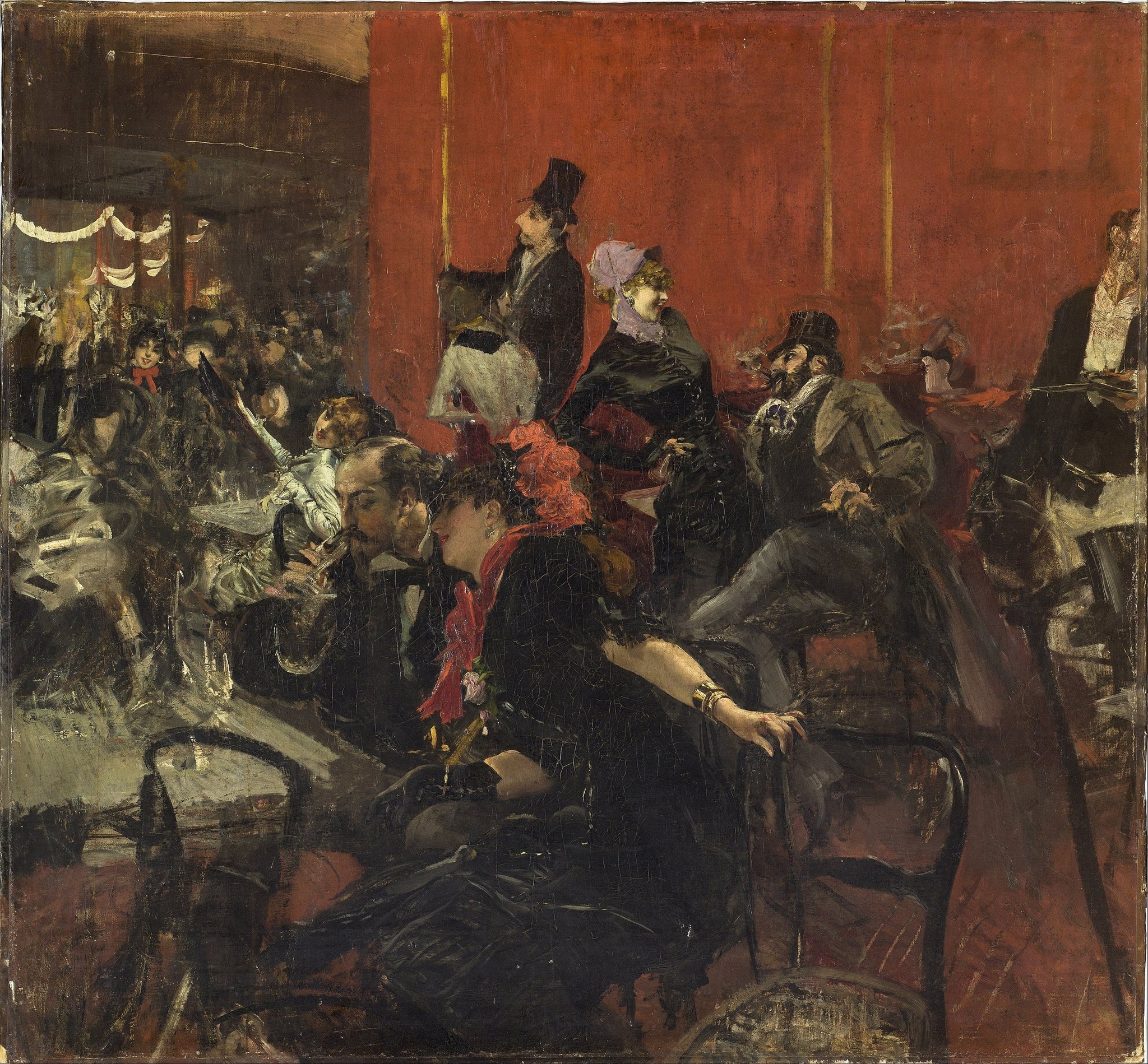 Scène de fête au Moulin-Rouge - Giovanni Boldini image 1 reproduction artisanale de tableau