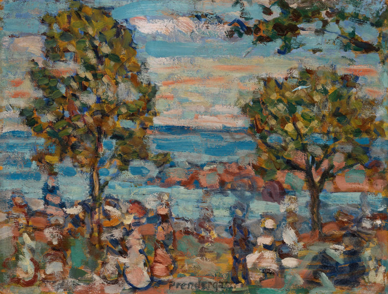 Strandlandschaft mit zwei Bäumen - Maurice Prendergast