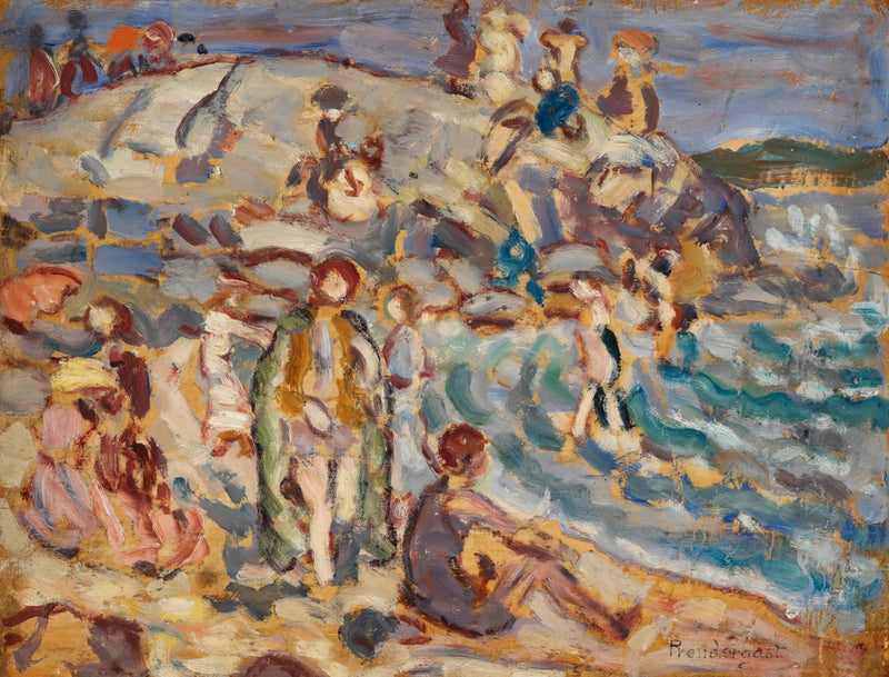Strand- und Hügel-Szene - Maurice Prendergast