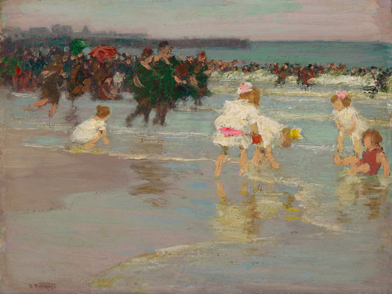 Strandszene (oder Sonntag am Strand) - Edward Henry Potthast
