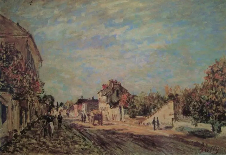 Straßenszene in Marly - Alfred Sisley