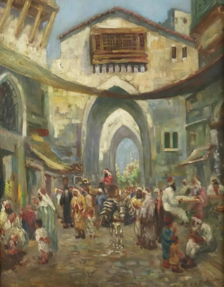 Szene auf dem orientalischen Markt - Frederick Arthur Bridgman