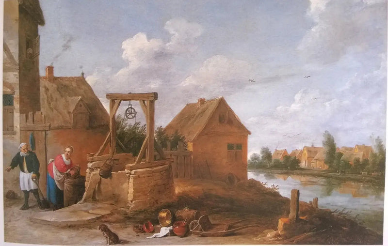 Dorfszene mit einer Frau am Brunnen - David Teniers der Jüngere