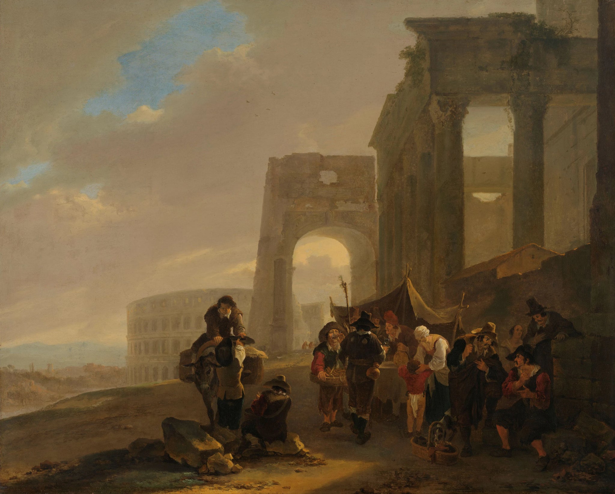 Scène folklorique parmi les ruines romaines - Jan Both