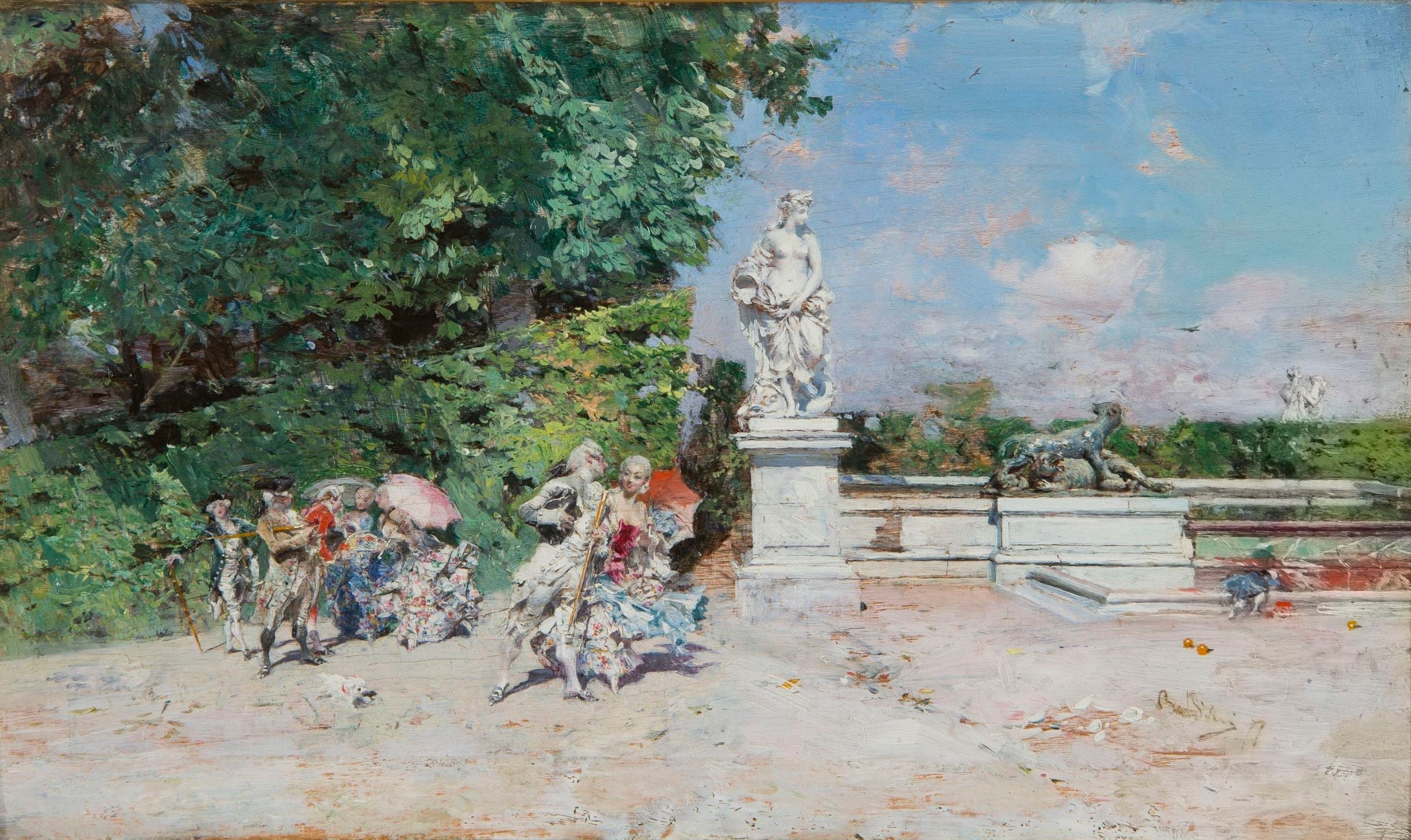 Scène galante dans le parc de Versailles - Giovanni Boldini image 1 reproduction d’œuvre d’art à l’huile