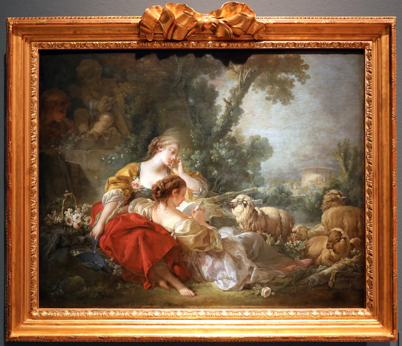Szenenbild mit zwei Hirtenmädchen - François Boucher