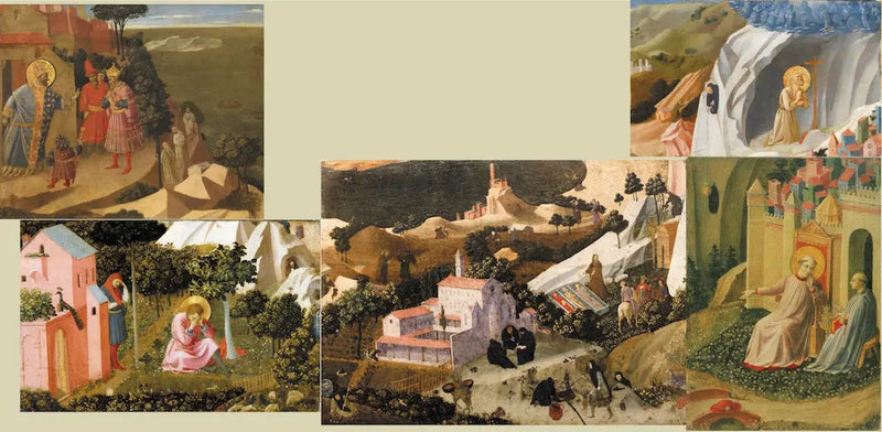 Szenen aus der Thebaïde. Ausschnitt aus einem Paneel, das in 6 Stücke geschnitten wurde - Fra Angelico