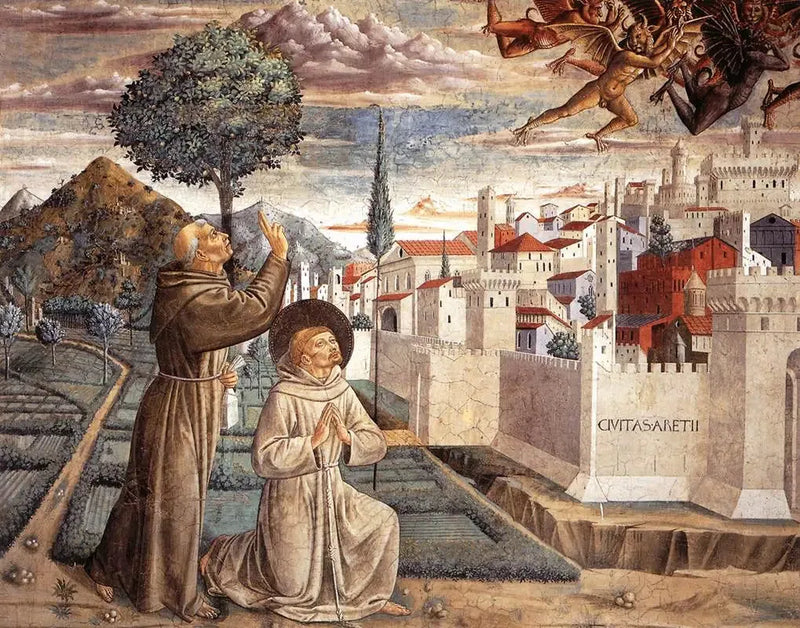 Szenen aus dem Leben des heiligen Franziskus (Szene 6, Nordwand) - Benozzo Gozzoli