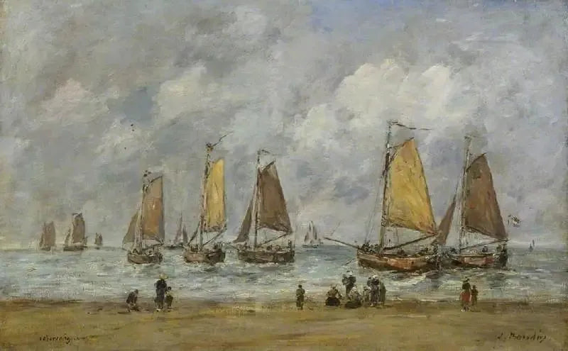 Scheveningen - Eugène Boudin image 1 copie peinte à la main à l’huile