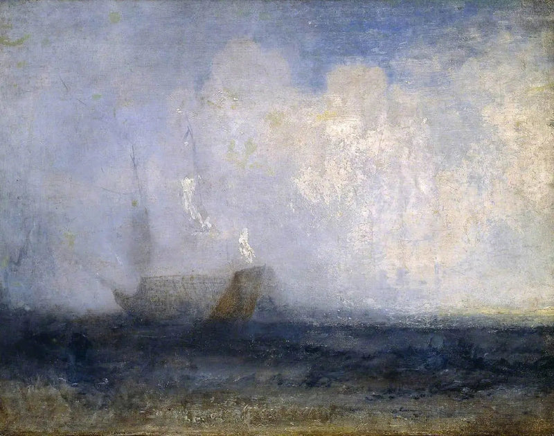 Seestück mit einem Segelboot und einem Schiff - J. M. W. Turner