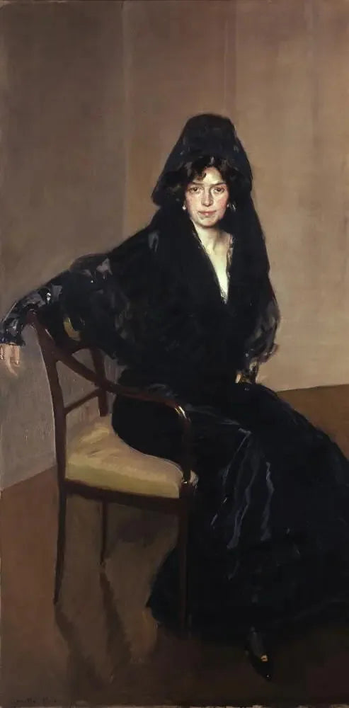 Señora de Sorolla in einer spanischen Mantilla - Joaquín Sorolla