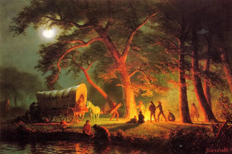 Oregon-Weg (Lagerfeuer) - Albert Bierstadt