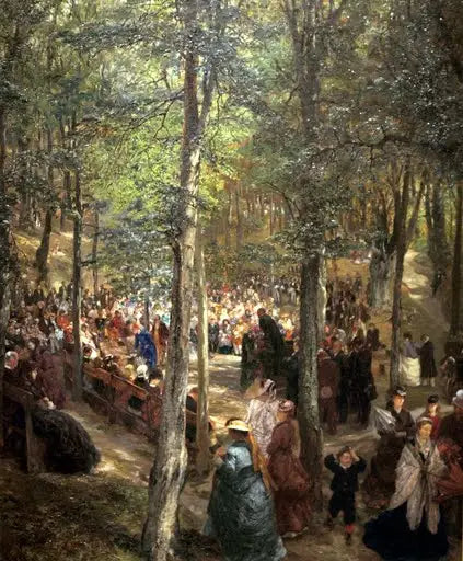 Predigt im Buchenwald bei Kösen - Adolph von Menzel