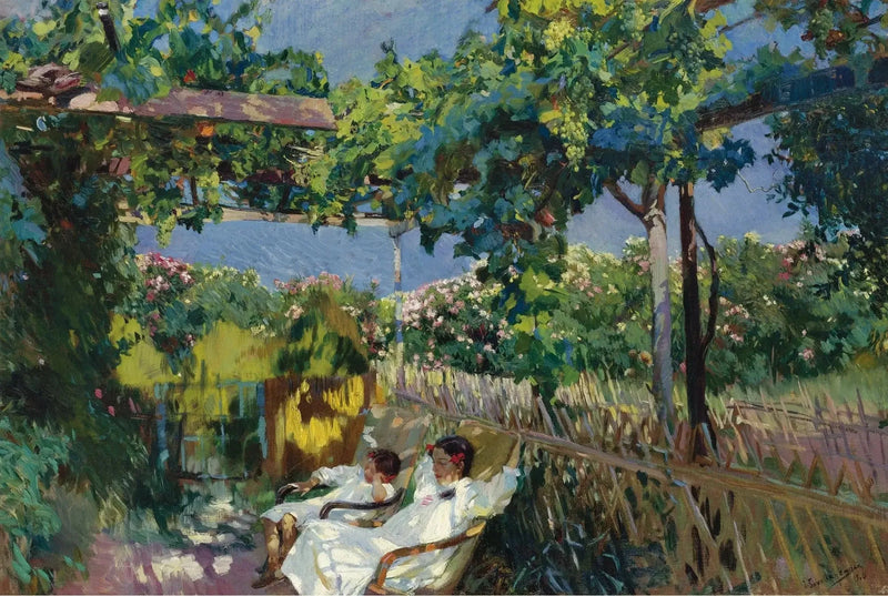 Siesta im Garten - Joaquín Sorolla
