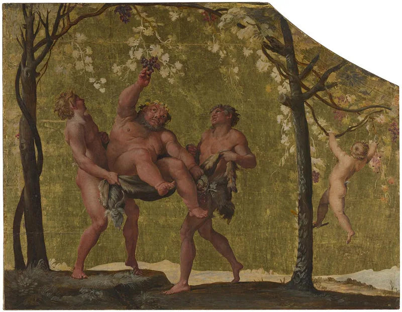 Silène, der Trauben pflückt - Annibale Carracci