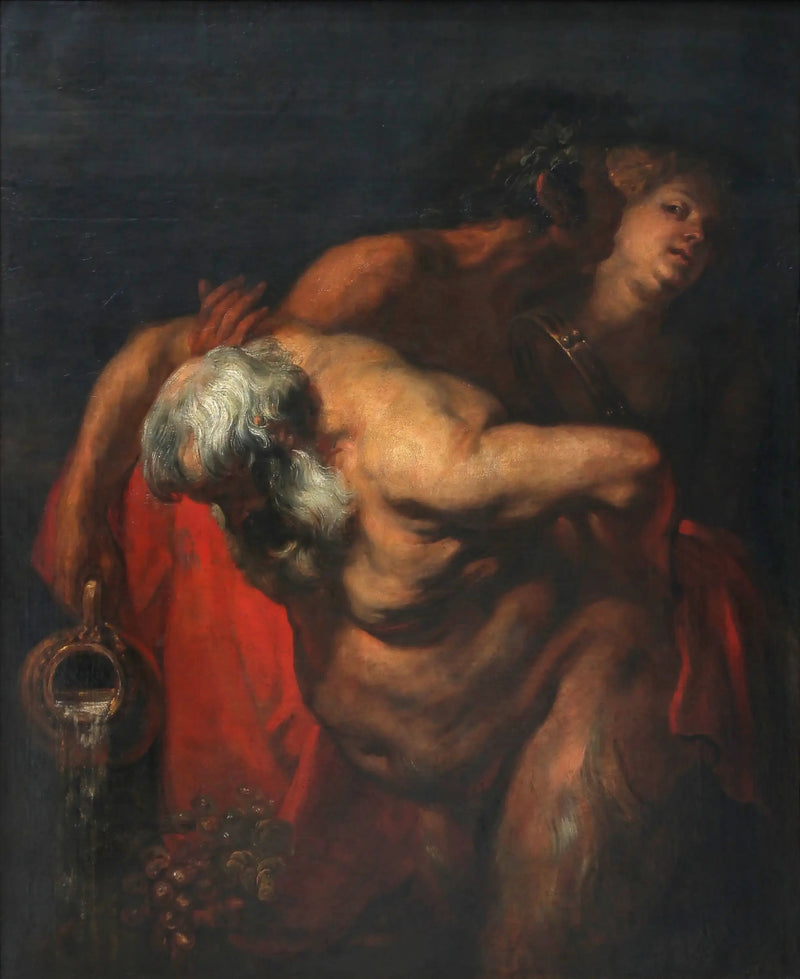 Silène ivre unterstützt von einem Faun und einer Bacchantin - Antoine van Dyck