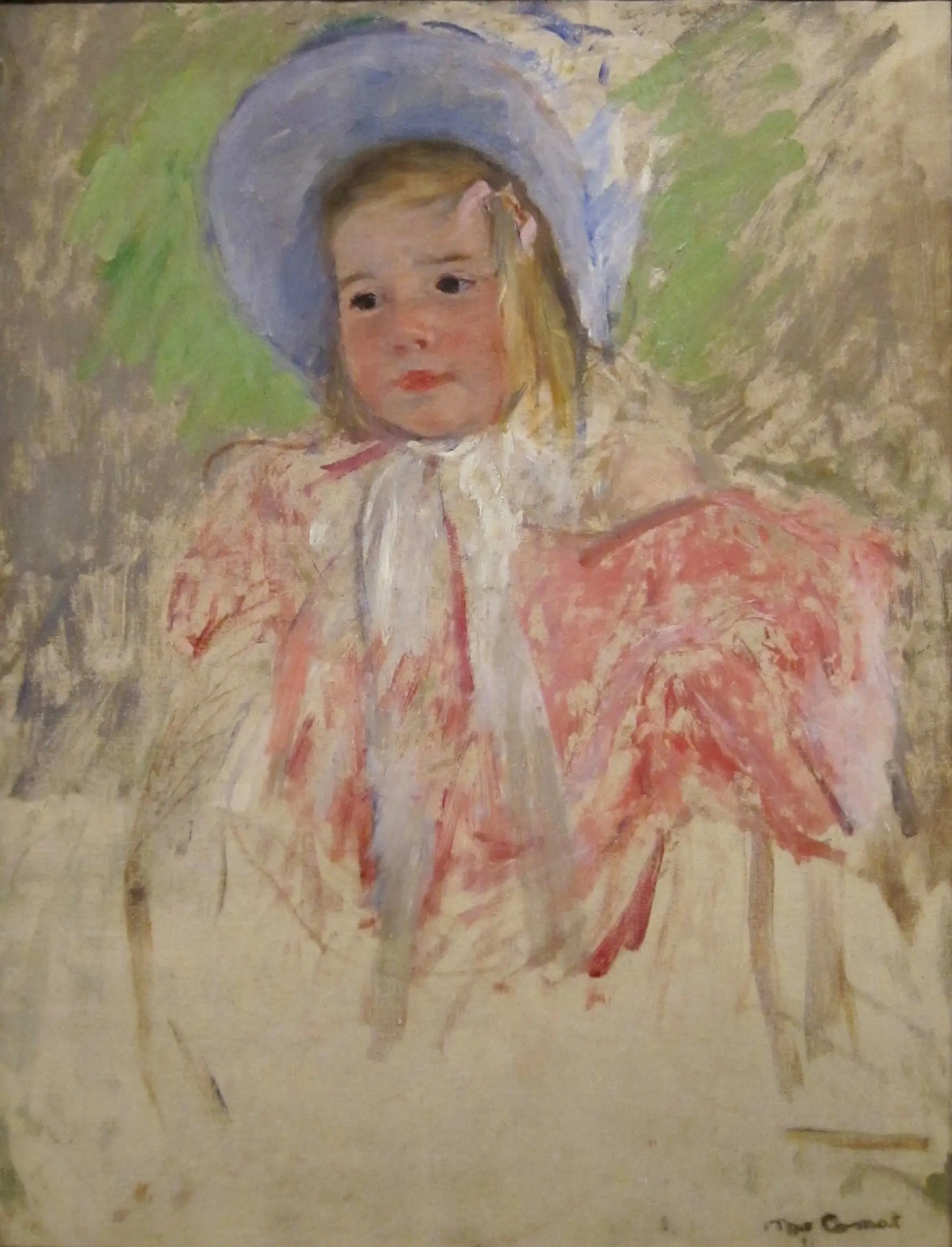 Simone au bonnet bleu (n° 1) - Mary Cassatt image 1 tableau peint à l’huile sur toile