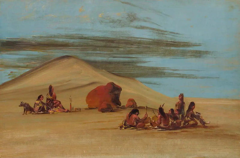 Sioux in Anbetung an den Red Boulders - George Catlin